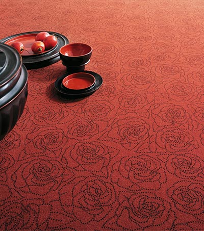 Teppich (Verlegeware) mit Rosenmuster