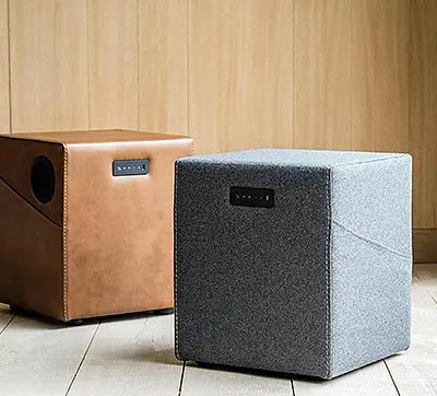 Sitzwürfel in Leder und Filz