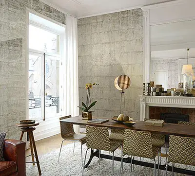 Metallisch schimmernde Kork-Tapete